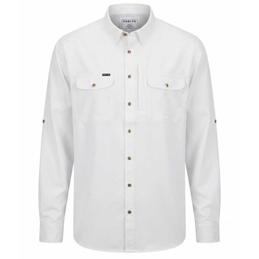 Poncho White The Iceman Shirt 3XL Regular Fit Magnetic Pockets NOTES - MD
